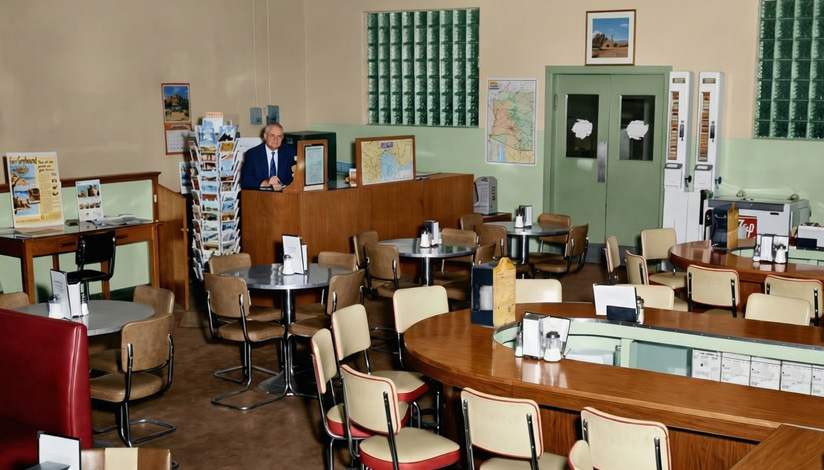 INTERIOR OF THE OLD GREYHOUND DEPOT ON W OAK ST